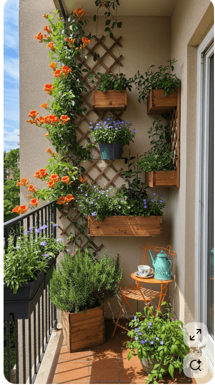 Vertical garden creating privacy and beauty